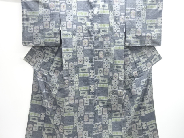 JAPANESE KIMONO / TOKAMACHI TSUMUGI / WOVEN FLOWER